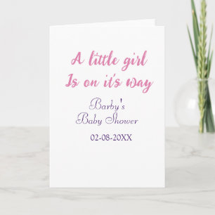 Ein kleines Mädchen ist auf dem Weg Baby Shower pi Karte