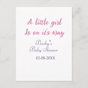 Ein kleines Mädchen ist auf dem Weg Baby Shower pi Postkarte