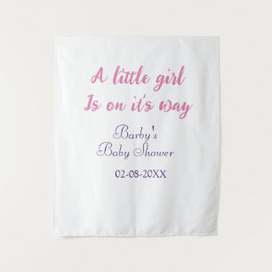 Ein kleines Mädchen ist auf dem Weg Baby Shower pi Wandteppich