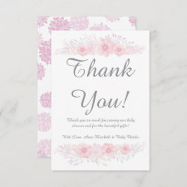 ein kleines Mädchen mit blumengeschmückter, einfac Dankeskarte