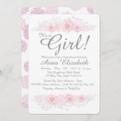 ein kleines Mädchen mit blumengeschmückter, einfac Einladung (Vorne/Hinten)