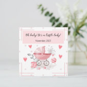 Ein kleines Mädchen mit einer hübschen Botschaft Einladung (Stehend Vorderseite)