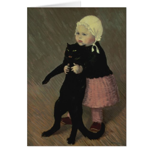 Ein kleines Mädchen mit einer Katze, 1889 (Vorne)