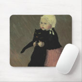 Ein kleines Mädchen mit einer Katze, 1889 Mousepad (Mit Mouse)