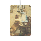 Ein kleines Mädchen und ihre Sheltie von Burton Ba Autolufterfrischer (Vorderseite)