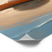 Ein kleines Mädchen und Junge Gebäude a Sandcastle Poster (Ecke)