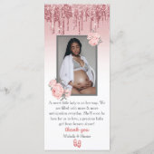 Ein kleines Menü|Pink Peony Baby Dusche Foto Menükarte (Rückseite)