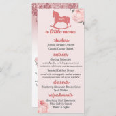 Ein kleines Menü|Pink Peony Baby Dusche Foto Menükarte (Vorne/Hinten)