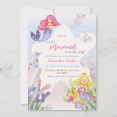 Ein kleines Mermaid Baby Dusche Mermaid Party Einladung (Vorderseite)
