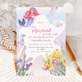 Ein kleines Mermaid Baby Dusche Mermaid Party Einladung