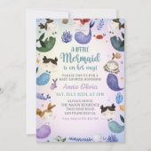 Ein kleines Mermaid Girl Shower Party Einladung (Vorderseite)