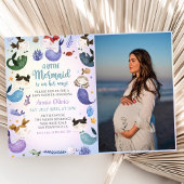 Ein kleines Mermaid Girl Shower Party Foto Einladung