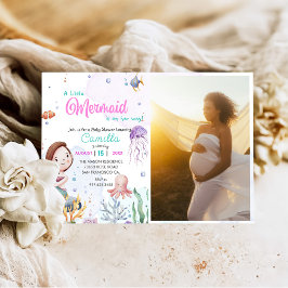 Ein kleines Mermaid Girl Shower Party Foto Einladung
