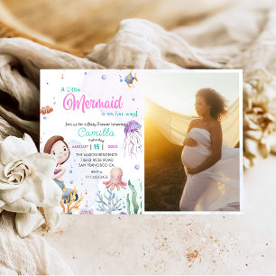 Ein kleines Mermaid Girl Shower Party Foto Einladung