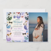 Ein kleines Mermaid Girl Shower Party Foto Einladung (Vorderseite)