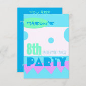 Ein kleines Monster 8. Geburtstagsparty Einladung (Vorne/Hinten)