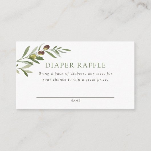 Ein kleines Olive-Baby-Duschduschabwaschbecken Begleitkarte (Vorderseite)