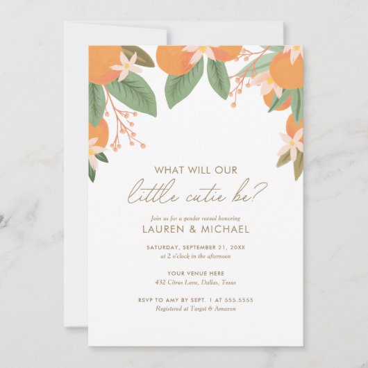 Ein kleines Party der Süsse Gender Reveal Einladung (Vorderseite)