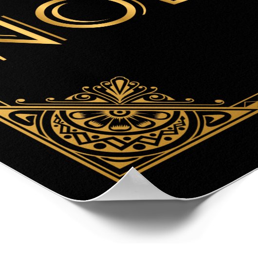 ein kleines Party-Gatsby inspiriert Hochzeitszeich Poster (Ecke)