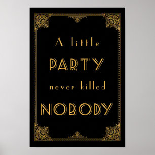 ein kleines Party-Gatsby inspiriert Hochzeitszeich Poster