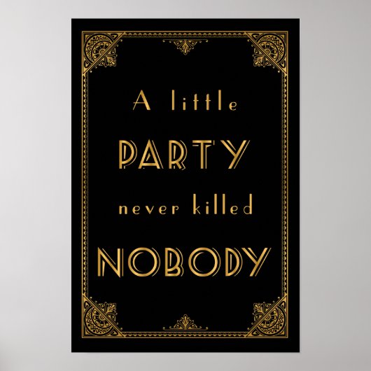 ein kleines Party-Gatsby inspiriert Hochzeitszeich Poster (Vorne)
