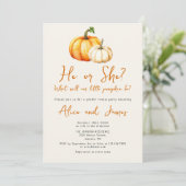 Ein kleines Party von Kürbis rustikalem Fall Einladung (Stehend Vorderseite)