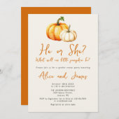 Ein kleines Party von Kürbis rustikalem Fall Einladung (Vorne/Hinten)