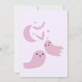 Ein kleines pastellrosa Halloween-Baby-Dusche Einladung (Rückseite)