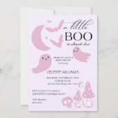 Ein kleines pastellrosa Halloween-Baby-Dusche Einladung (Vorderseite)