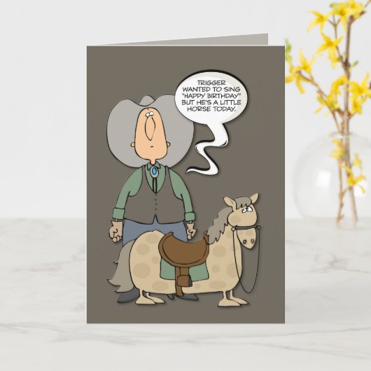"Ein kleines Pferd" Sonntag Karte (Gelbe Blume)