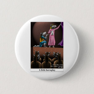 Ein kleines Pferd Spielen Funny Horse Cartoon Gesc Button