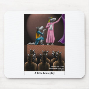 Ein kleines Pferd spielt Lustiger Pferde-Cartoon-G Mousepad