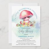 Ein kleines Pilzzimmer verschmutzt die Babydusche Einladung (Vorderseite)