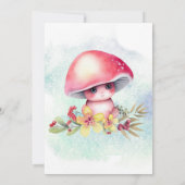 Ein kleines Pilzzimmer verschmutzt die Babydusche Einladung (Rückseite)