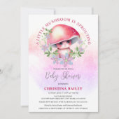 Ein kleines Pilzzimmer verschmutzt die Babydusche Einladung (Vorderseite)