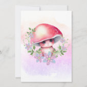 Ein kleines Pilzzimmer verschmutzt die Babydusche Einladung (Rückseite)