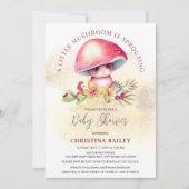 Ein kleines Pilzzimmer verschmutzt die Babydusche Einladung (Vorderseite)