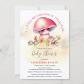 Ein kleines Pilzzimmer verschmutzt die Babydusche Einladung (Vorderseite)