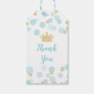 Ein kleines Prince Baby Dusche Blue Gold Geschenkanhänger