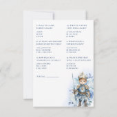 Ein kleines Prince Royal Blue Duwer Baby Trivia Einladung (Rückseite)