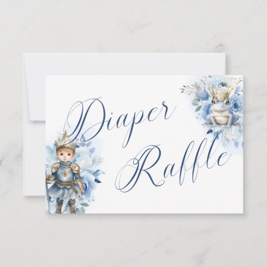 Ein kleines Prinz Royal Blue Duschdieger Raffle Einladung (Vorderseite)