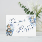 Ein kleines Prinz Royal Blue Duschdieger Raffle Einladung (Stehend Vorderseite)