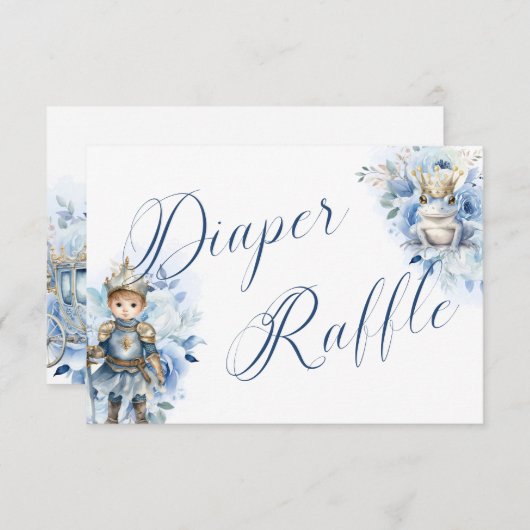 Ein kleines Prinz Royal Blue Duschdieger Raffle Einladung (Vorne/Hinten)