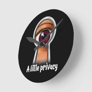 Ein kleines Privatsphäre-Spionage-Auge-Schlüssello Runde Wanduhr