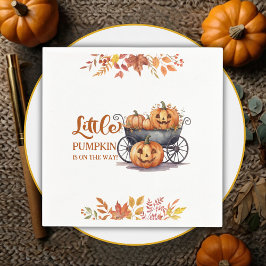 Ein kleines Pumkin Halloween-Herbstdusche Serviette