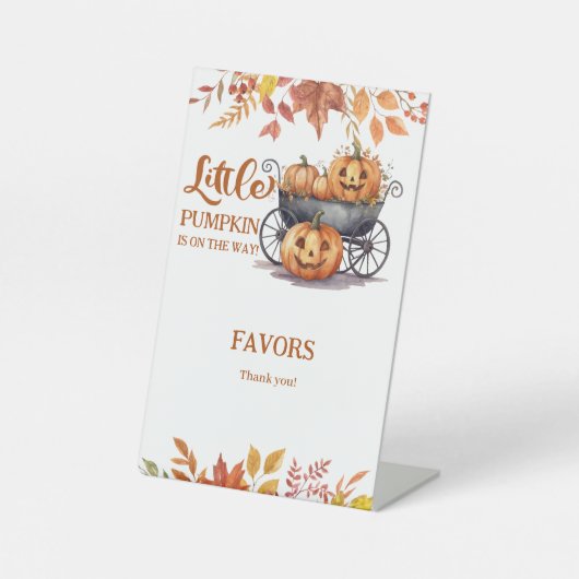 Ein kleines Pumkin Halloween-Herbstdusche Sockelschild (Vorderseite)