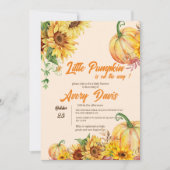 Ein kleines Pumpkin Autumn Boho Kinderdusche Einladung (Vorderseite)