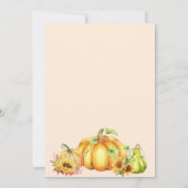 Ein kleines Pumpkin Autumn Boho Kinderdusche Einladung (Rückseite)