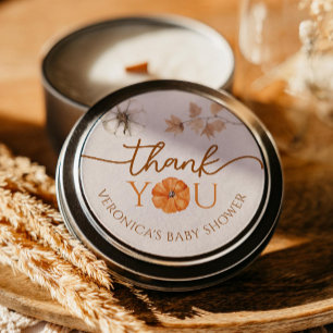 Ein kleines Pumpkin Baby Dusche Danke Stickers