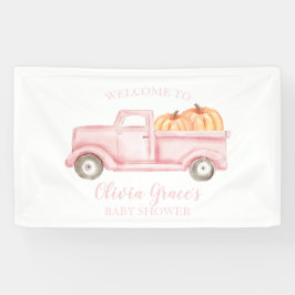 Ein kleines Pumpkin Baby Dusche rosa LKW-Banner Banner